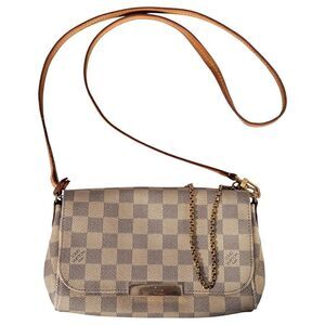 LOUIS VUITTON Favorite MM Damier Azur Crossbody Bag White